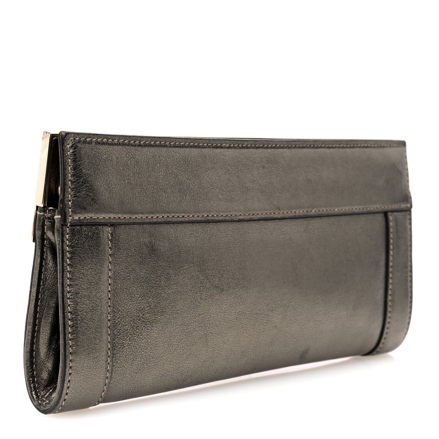 Gucci Calfskin Britt Clutch Pewter 3 of 9