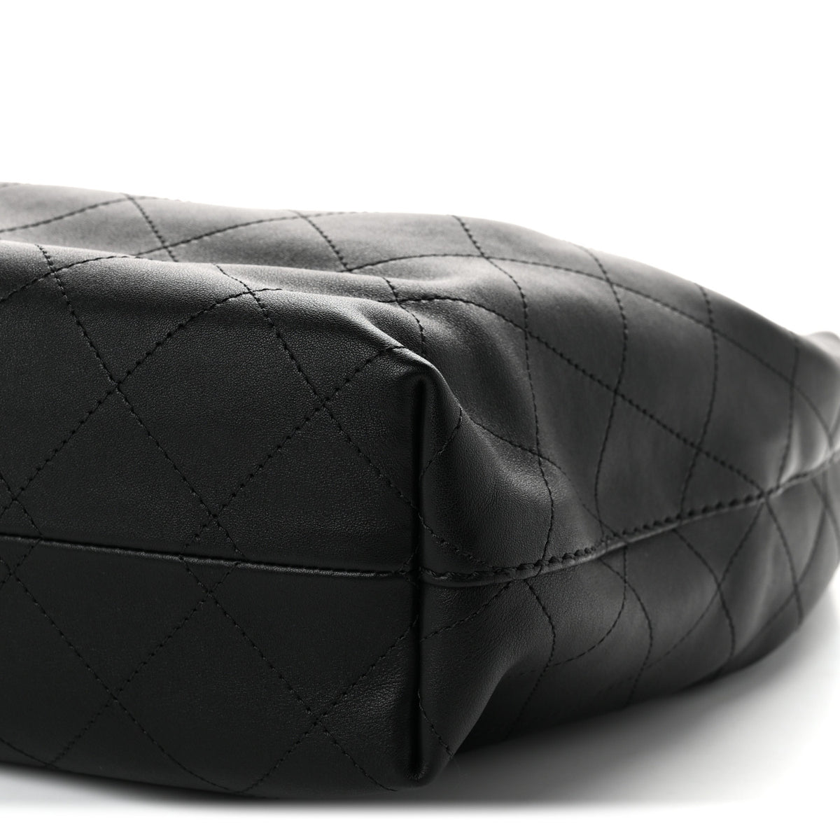 Calfskin Quilted Maxi Hobo Black