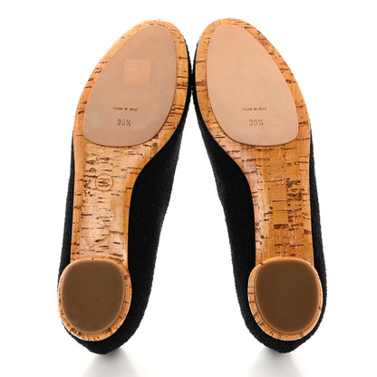 Chanel Tweed Crystal CC Ballerina Flats 39.5 Black 5 of 9