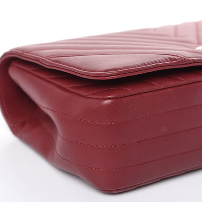 Chanel Calfskin Chevron Quilted Statement Flap Burgundy 8 of 12