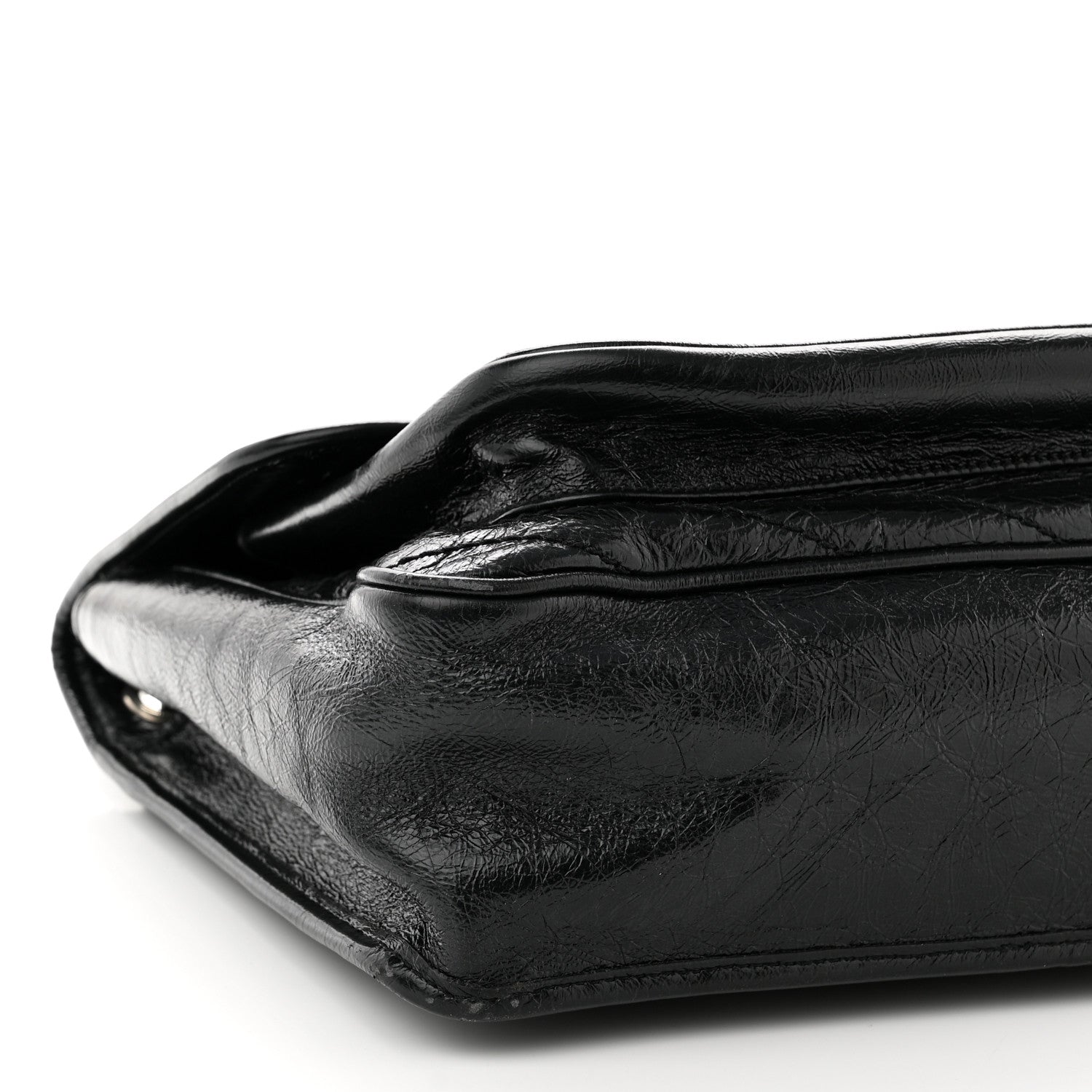 Saint Laurent Crinkled Calfskin Matelasse Monogram Large Niki Chain Satchel Black 9 of 10