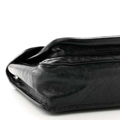 Saint Laurent Crinkled Calfskin Matelasse Monogram Large Niki Chain Satchel Black 9 of 10