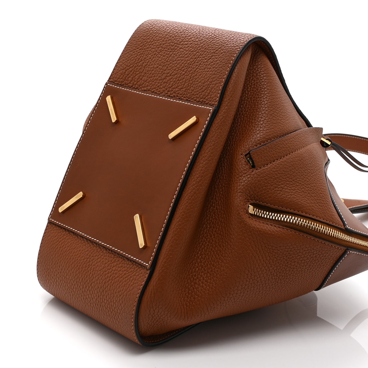 Grained Calfskin Small Hammock Shoulder Bag Tan