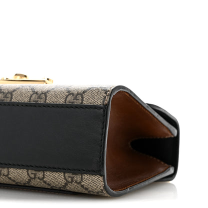 Gucci GG Supreme Monogram Calfskin Small Padlock Shoulder Bag Beige Black Cuir 10 of 12