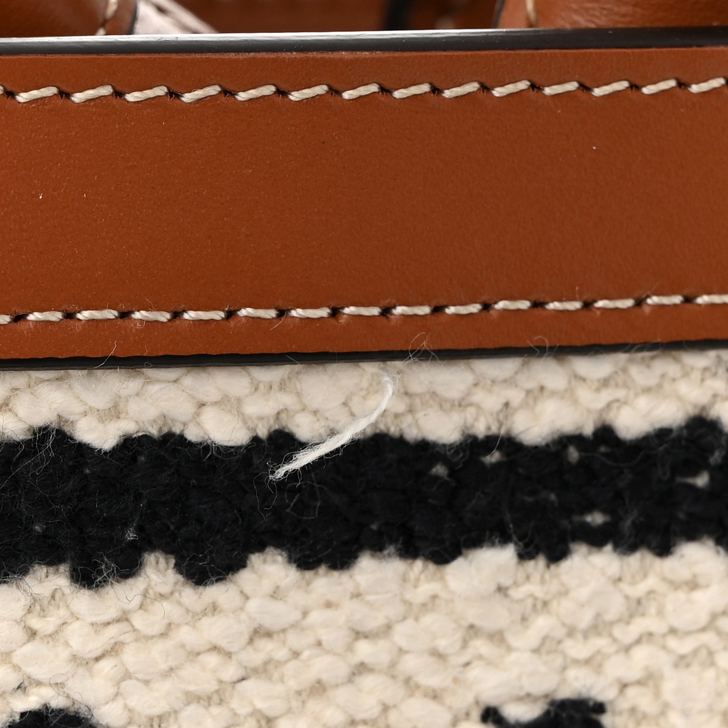 All Over Textile Calfskin Small Vertical Cabas Natural Tan Black