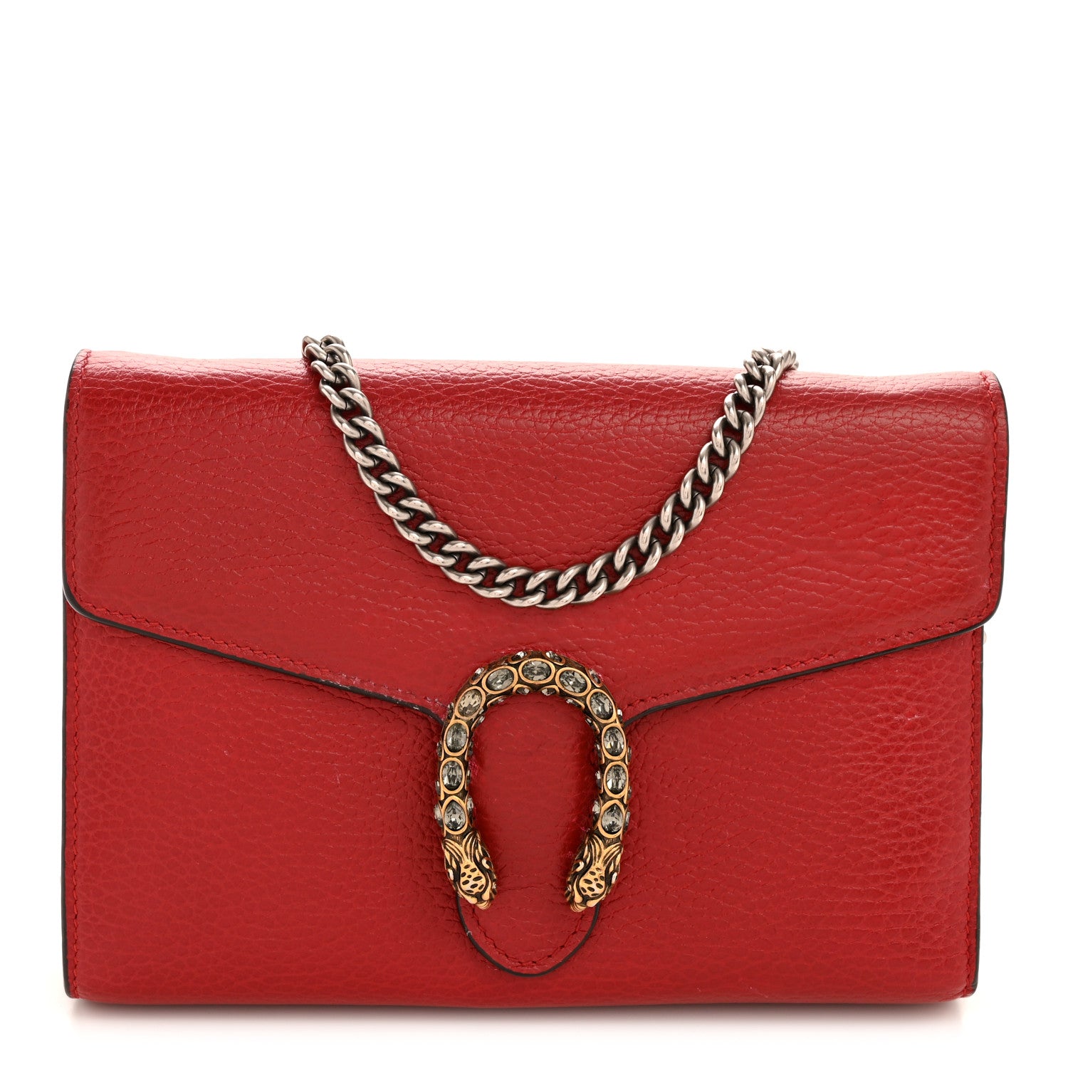 Gucci Calfskin Mini Dionysus Chain Wallet Hibiscus Red 1 of 12