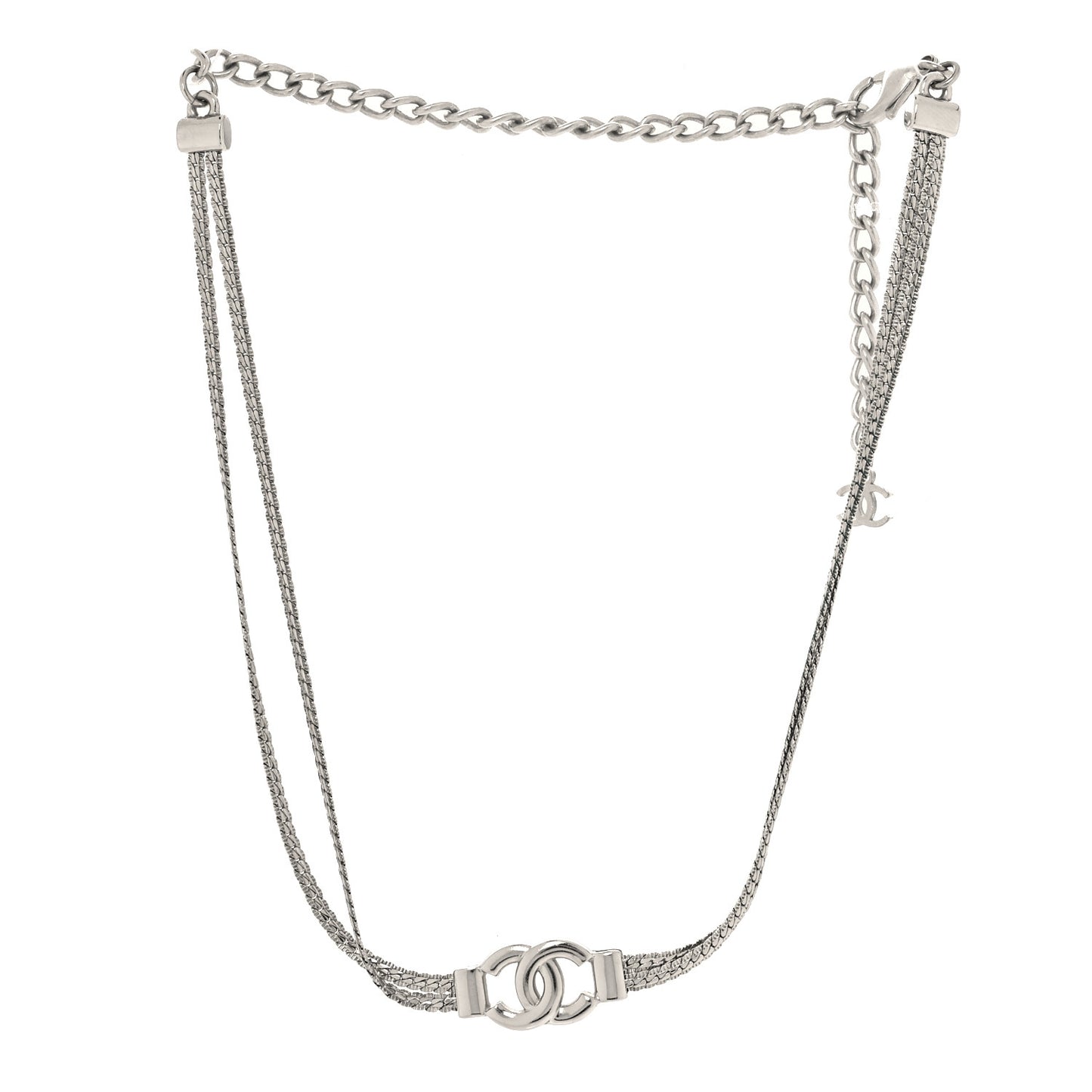 Metal Chain CC Choker Silver