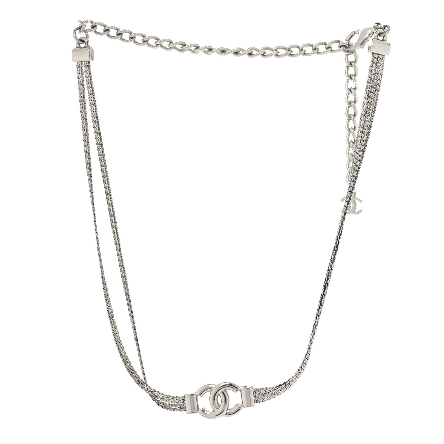 Chanel Metal Chain CC Choker Silver 3 of 5