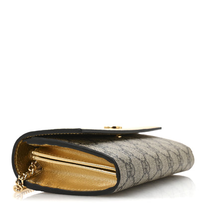 Gucci Metallic Calfskin GG Supreme Monogram Petite GG Marmont Wallet Chain Bag Gold Beige Ebony 4 of 10