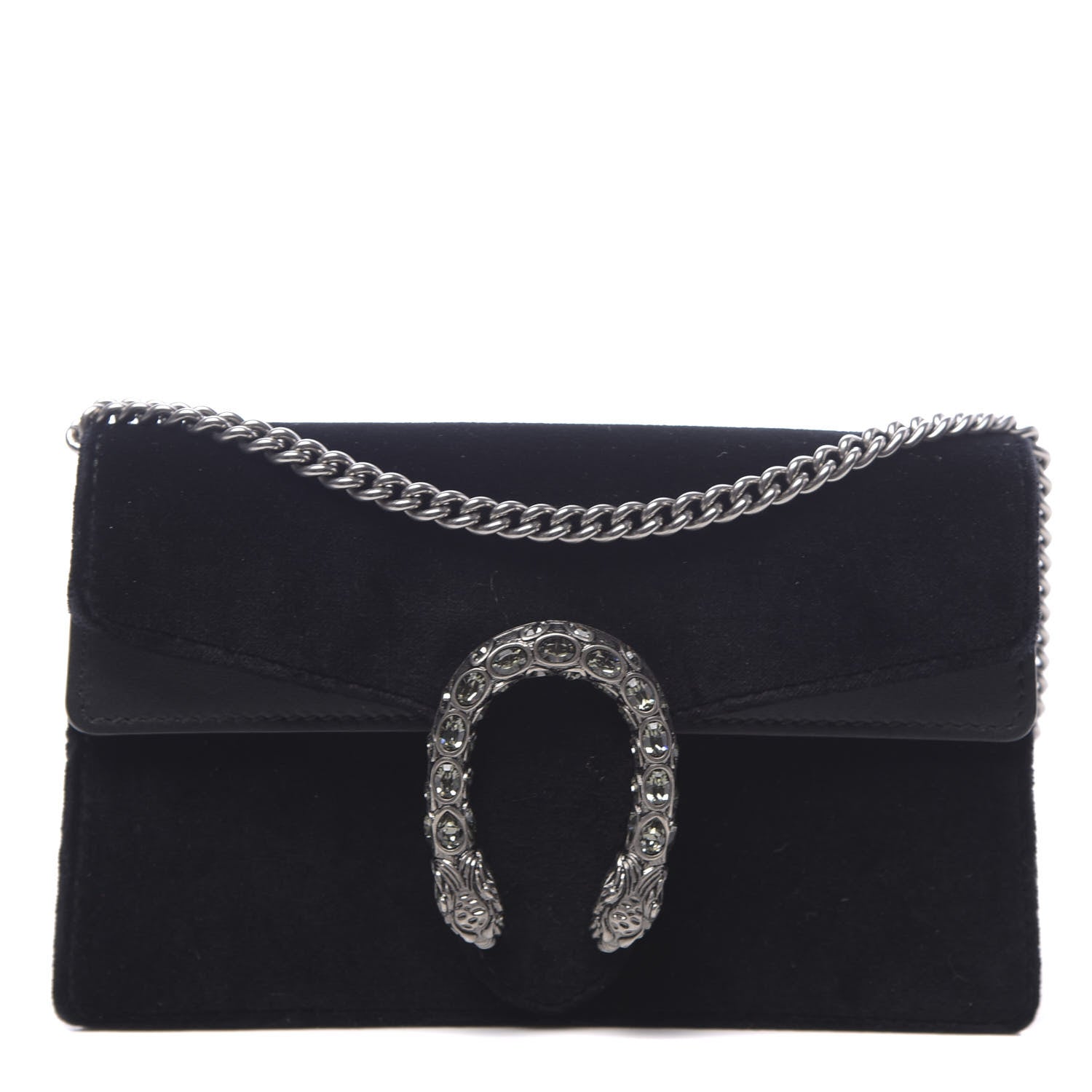 Gucci Velvet Super Mini Dionysus Shoulder Bag Black 1 of 8