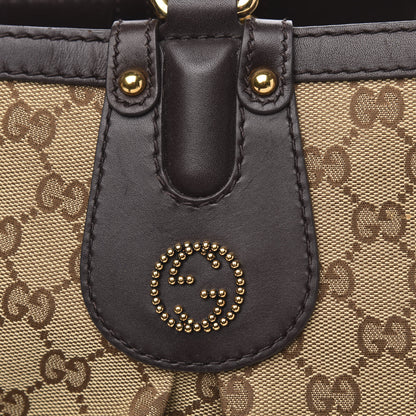 Gucci Monogram Medium Scarlett Studded Tote Dark Brown 10 of 11