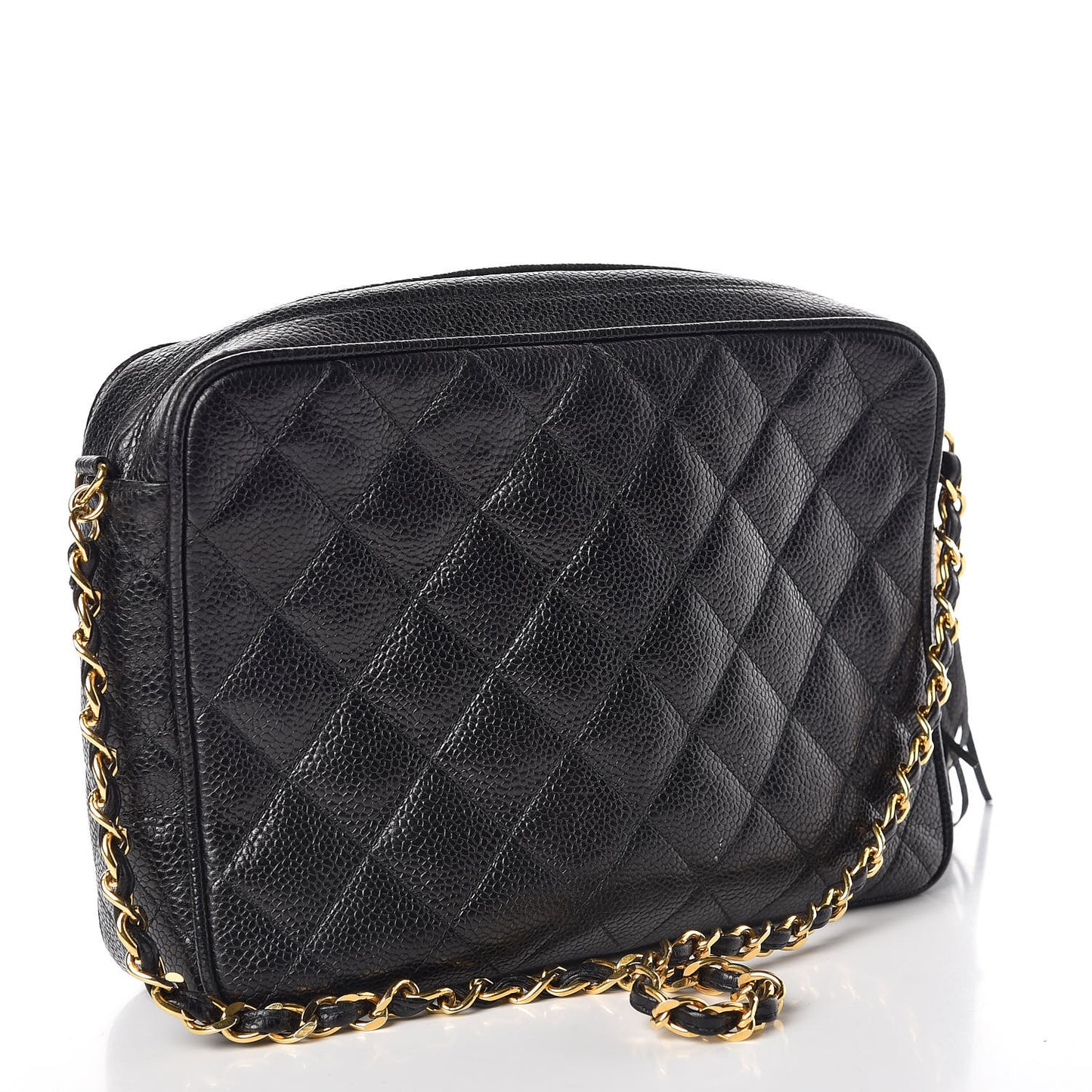 Caviar Quilted Camera Case Black