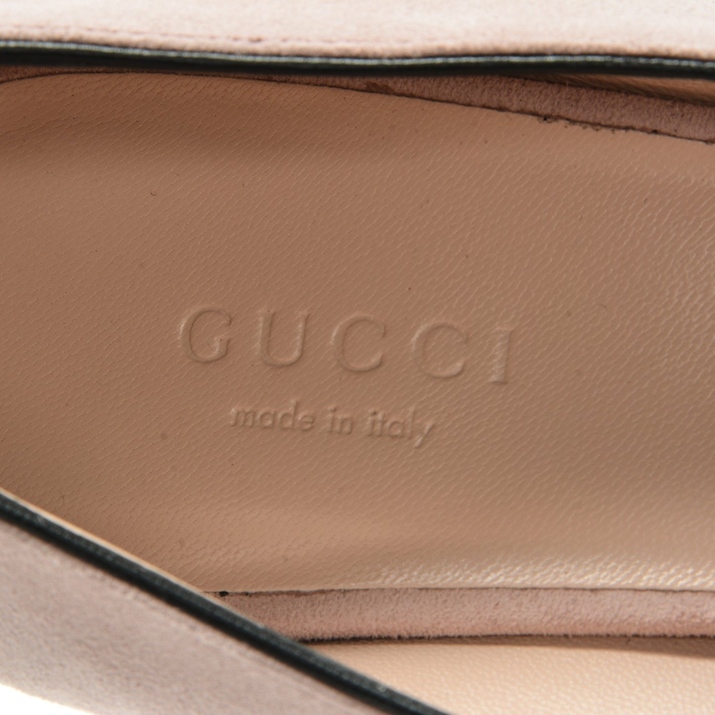 Kid Scamosciato GG Marmont Fringe 50mm Loafer Pumps 38 Crystal Pink