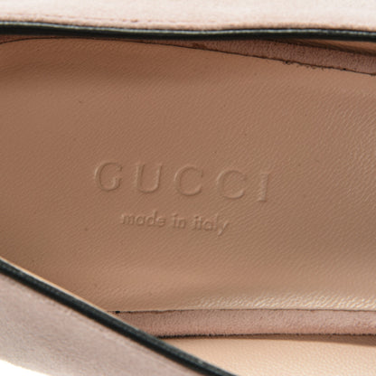 Gucci Kid Scamosciato GG Marmont Fringe 50mm Loafer Pumps 38 Crystal Pink 7 of 8