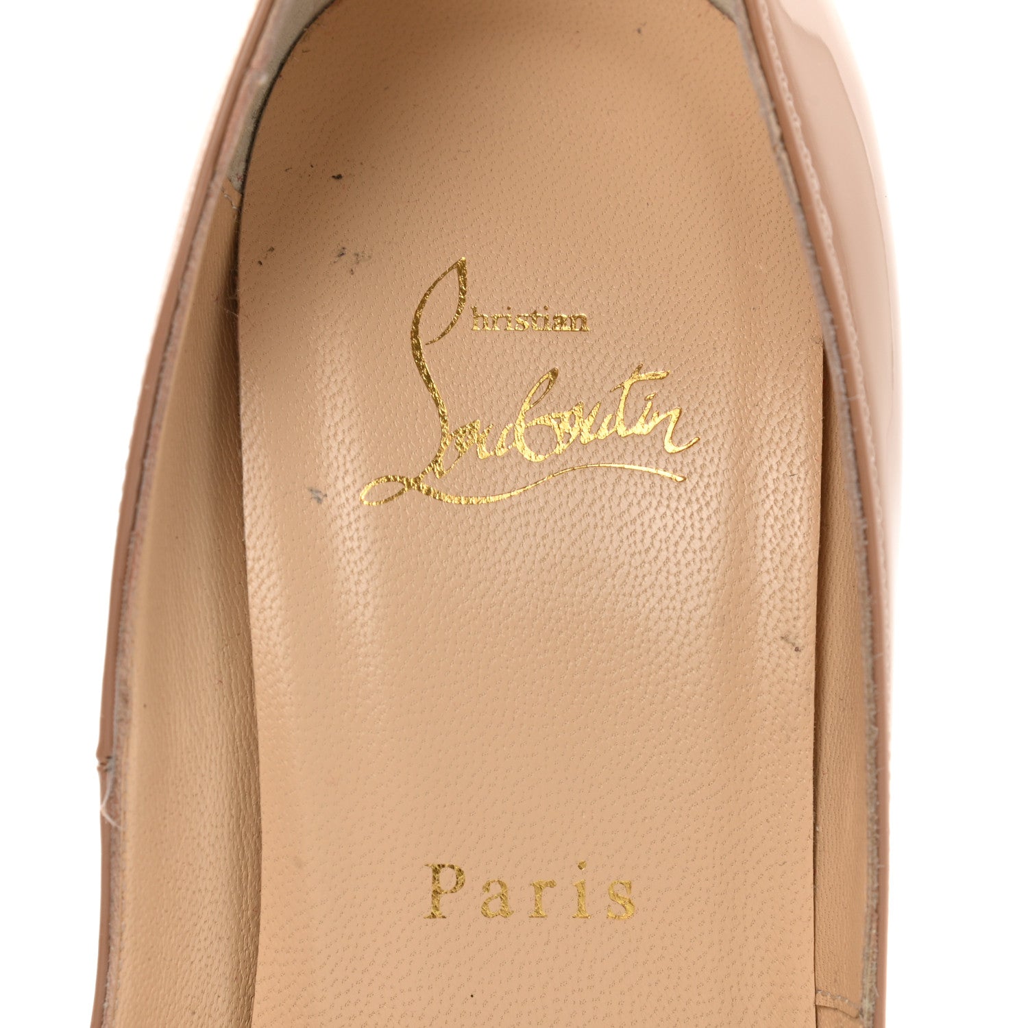 Christian Louboutin Patent Lady Peep 150 Pumps 40 Nude 7 of 8