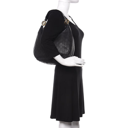 Gucci Guccissima Medium GG Twins Hobo Black 2 of 9