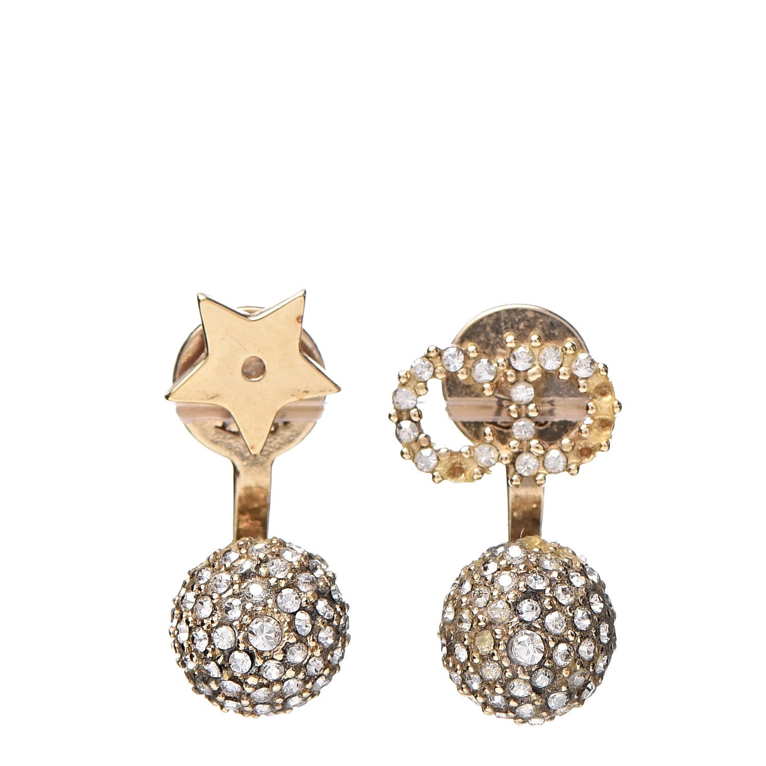 Christian Dior Crystal La Petite Tribale Earrings Gold 1 of 5