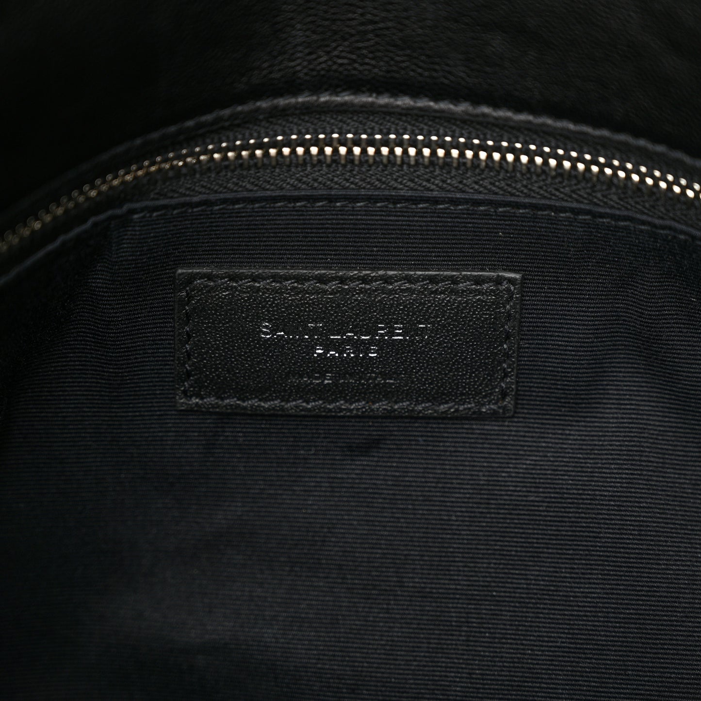 Lambskin Quilted Medium Loulou Puffer Monogram Chain Satchel Black
