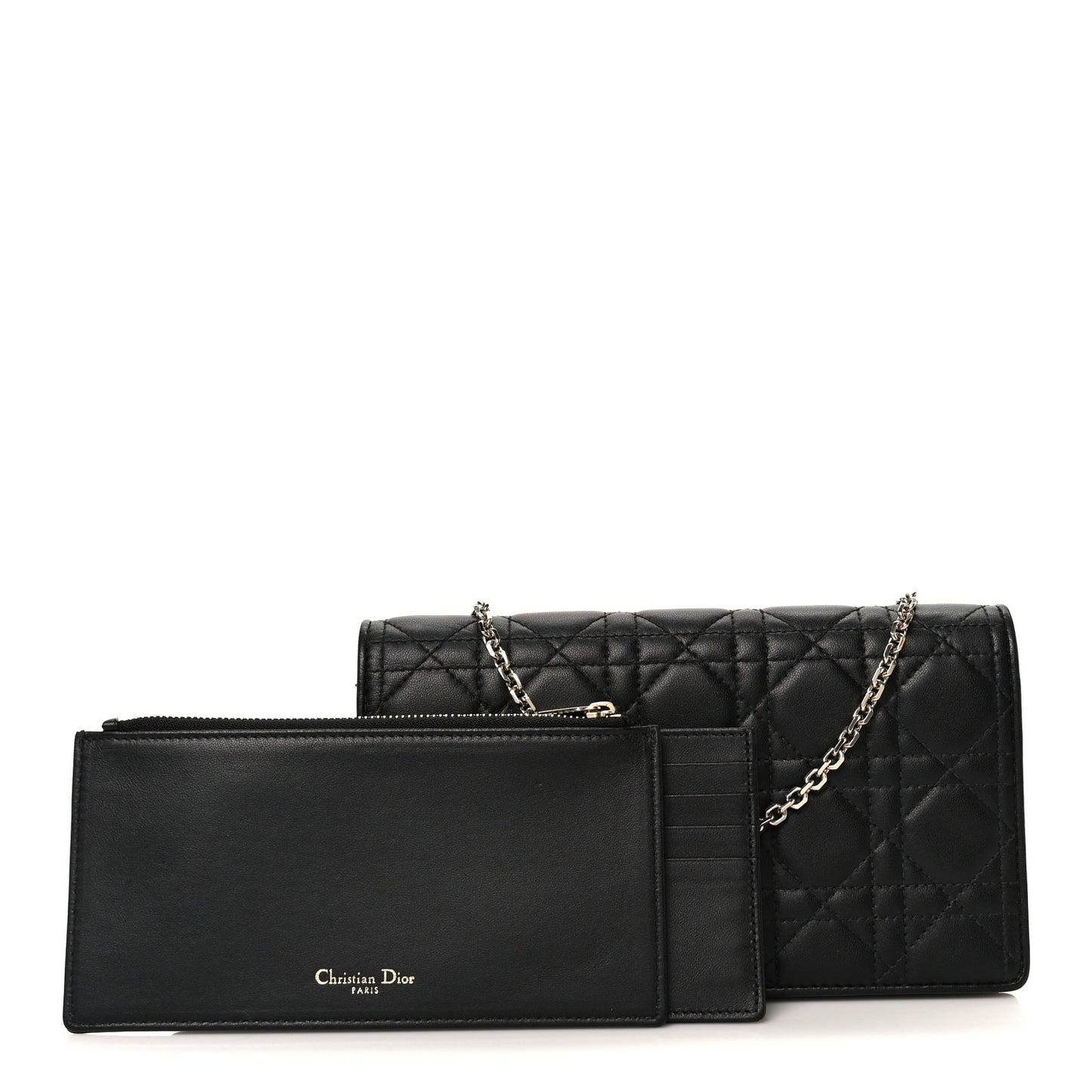 Lambskin Cannage Lady Dior Pouch Black