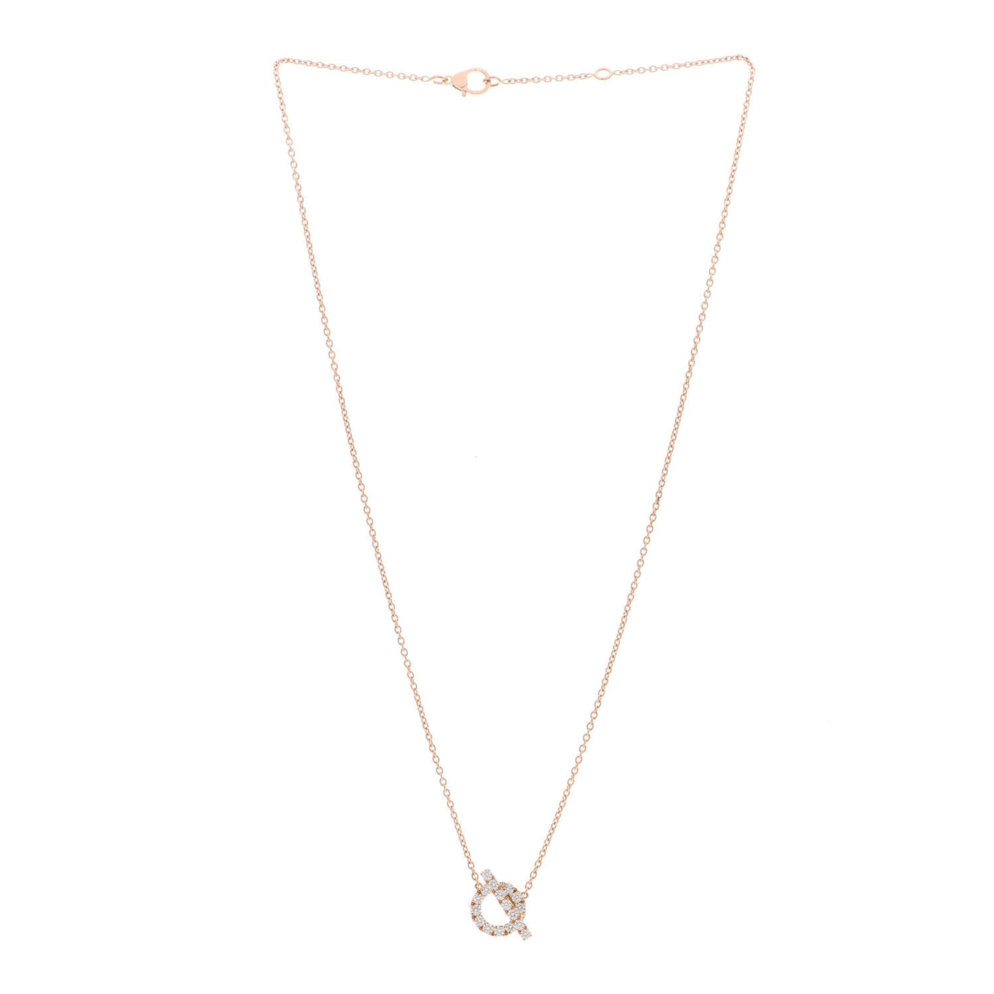 18K Rose Gold Diamond Finesse Pendant Necklace