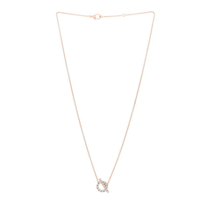 Hermes 18K Rose Gold Diamond Finesse Pendant Necklace 2 of 4