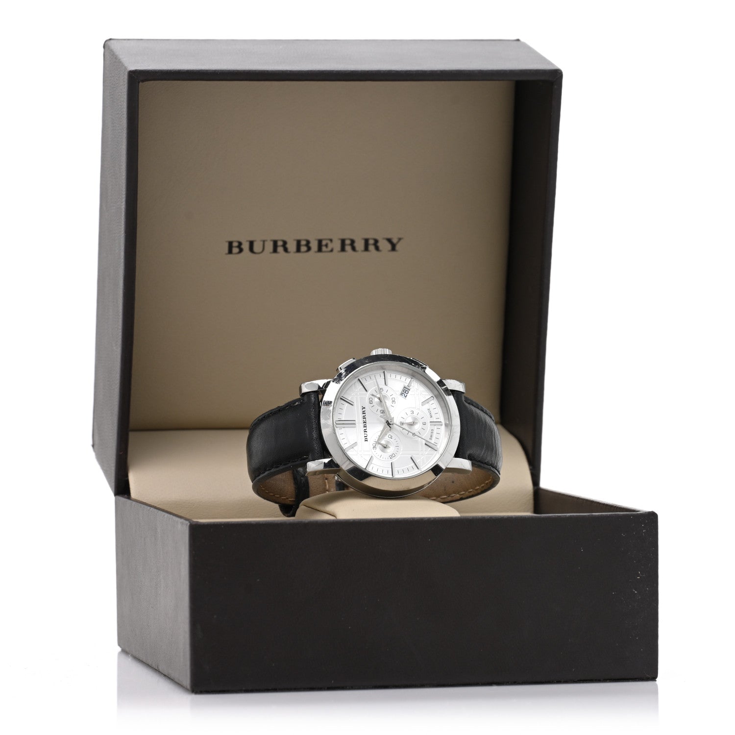 Burberry Stainless Steel Calfskin 38mm Heritage Chronograph Quartz