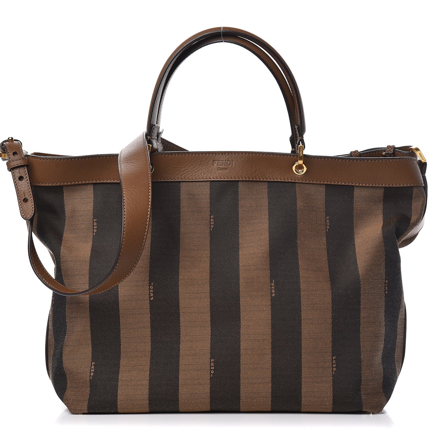 Pequin Vitello Shoulder Tote Tobacco Foresta