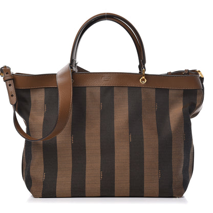 Fendi Pequin Vitello Shoulder Tote Tobacco Foresta 2 of 11