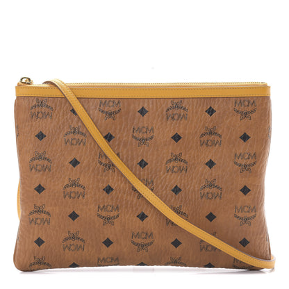 MCM Visetos Crossbody Pouch Cognac Yellow 1 of 11