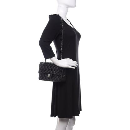 Chanel Lambskin Quilted Medium Double Flap Black 2 of 17