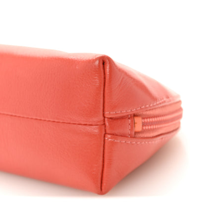 Chanel Goatskin Jacket Embossed Cosmetic Case Orange 10 of 11