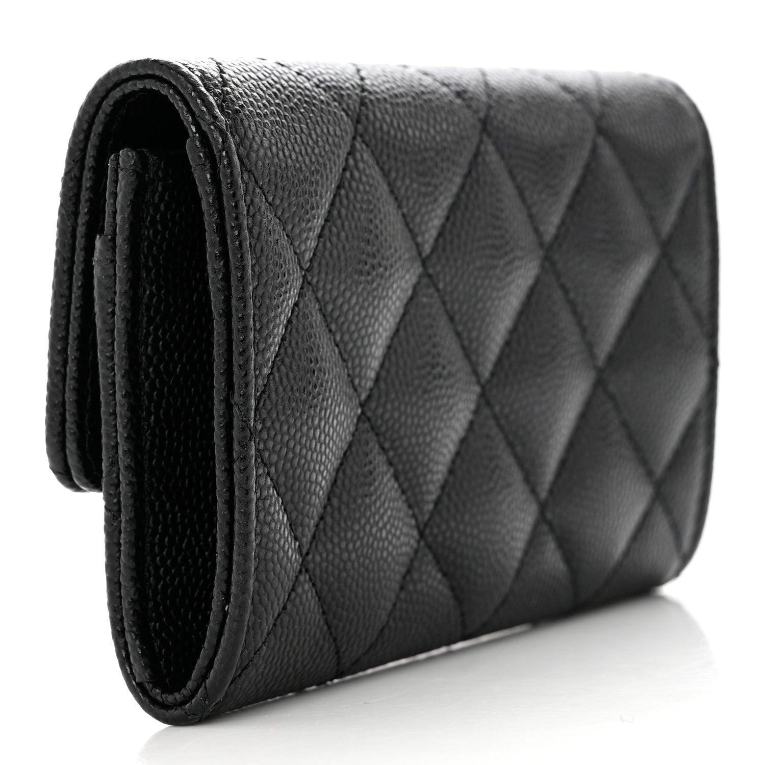 Chanel Caviar Quilted Crystal Enamel CC Flap Card Holder Black 3 of 8
