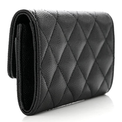 Chanel Caviar Quilted Crystal Enamel CC Flap Card Holder Black 3 of 8