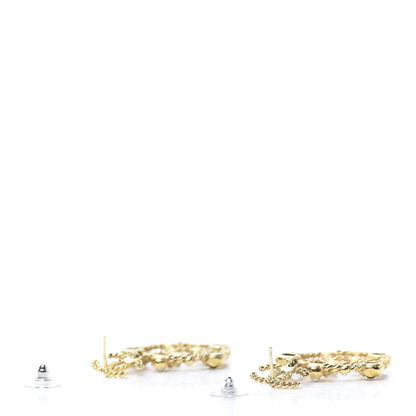 Chanel Pearl Gripoix No 5 CC Chain Drop Earrings Gold 3 of 5