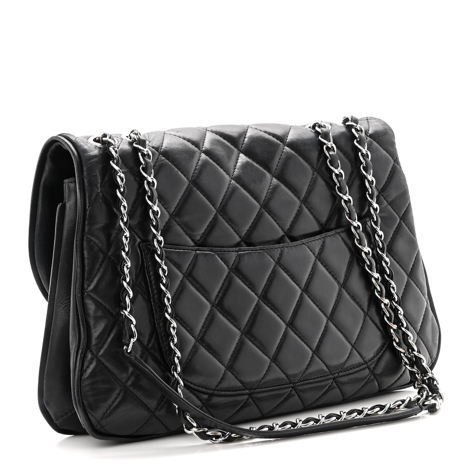 Chanel Lambskin Quilted Large Pagode Piping Flap Black 3 of 11