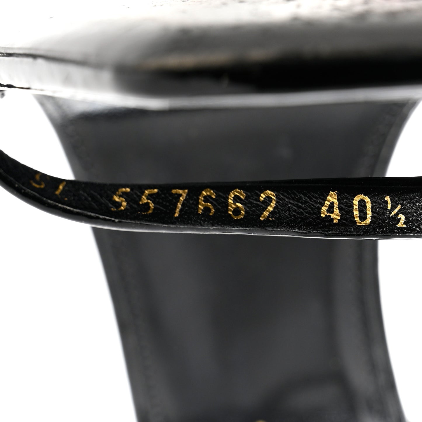 Patent Calfskin Opyum 110 Sandals 40.5 Black Gold