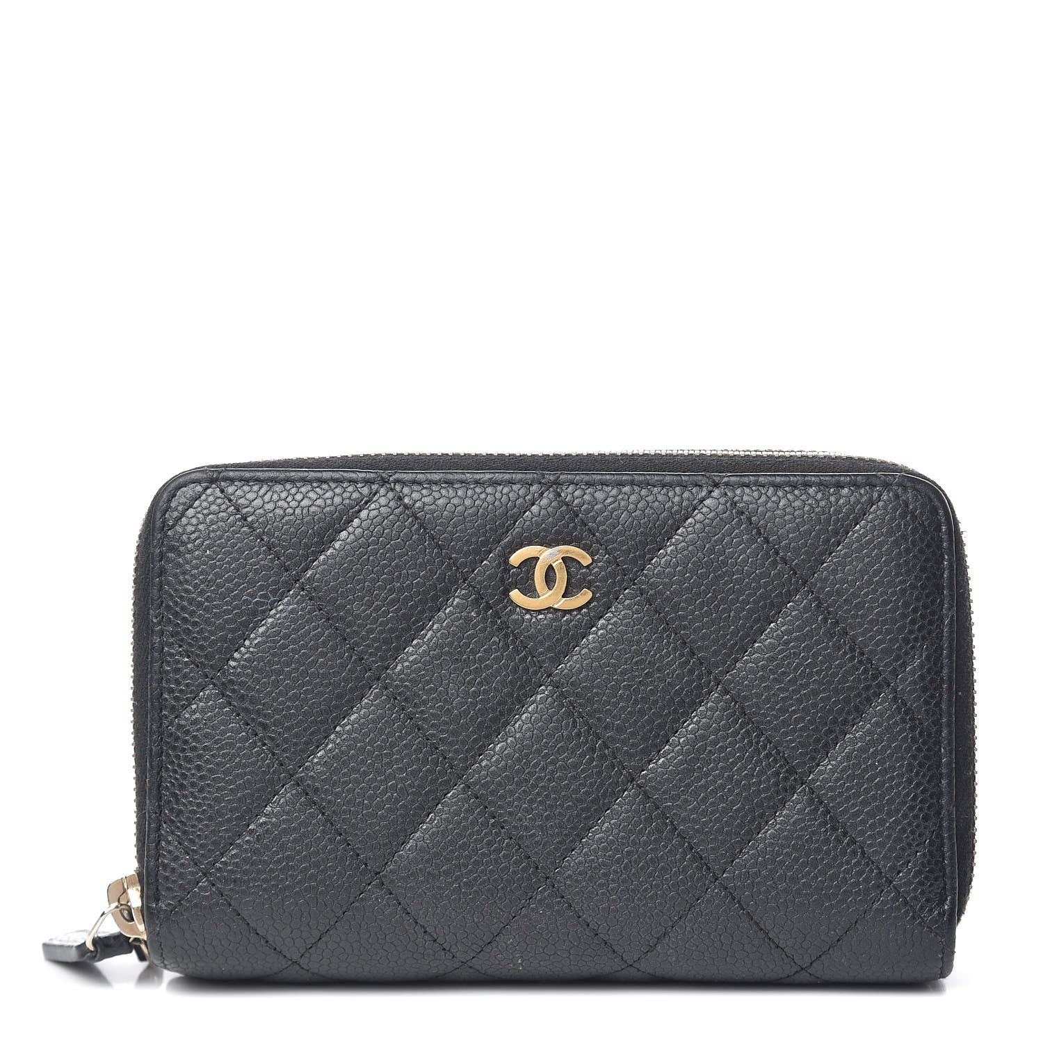 Chanel Caviar Quilted Large Gusset Double Zip Around Wallet Black 1 of 18