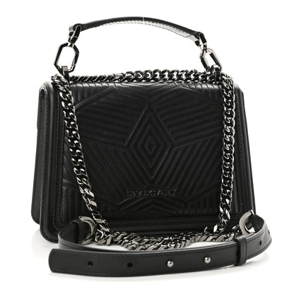 Bulgari Quilted Nappa Smooth Calfskin Serpenti Forever Diamond Blast Shoulder Bag Black 2 of 9