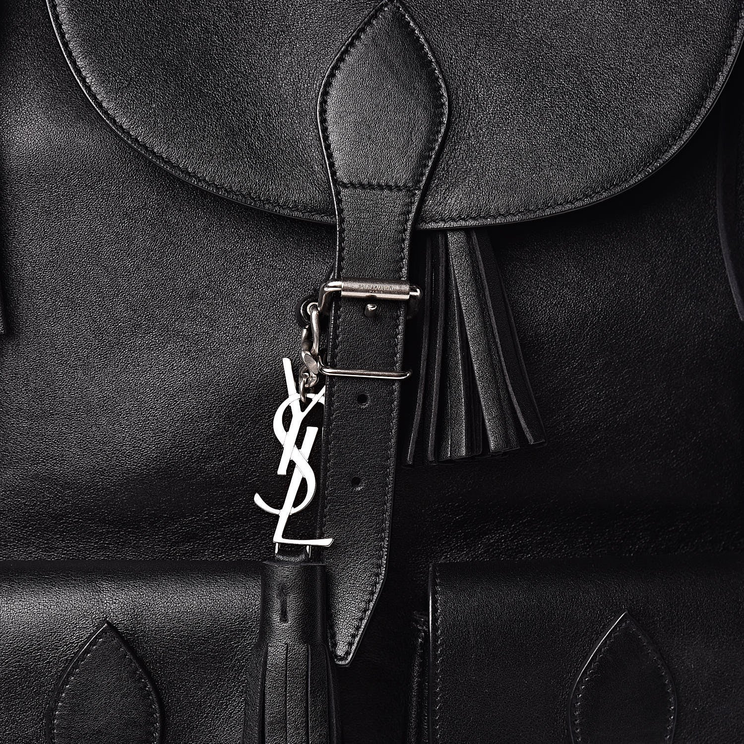 Saint Laurent Calfskin Fringe Festival Backpack Black 10 of 10