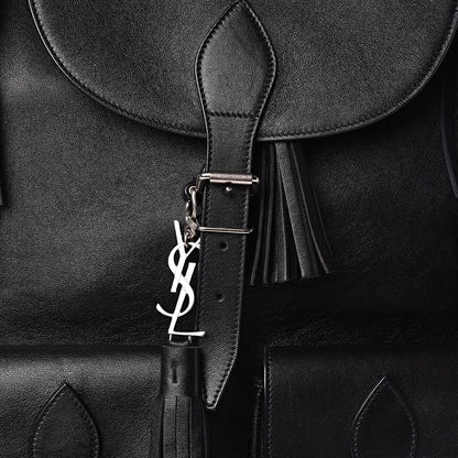 Saint Laurent Calfskin Fringe Festival Backpack Black 10 of 10