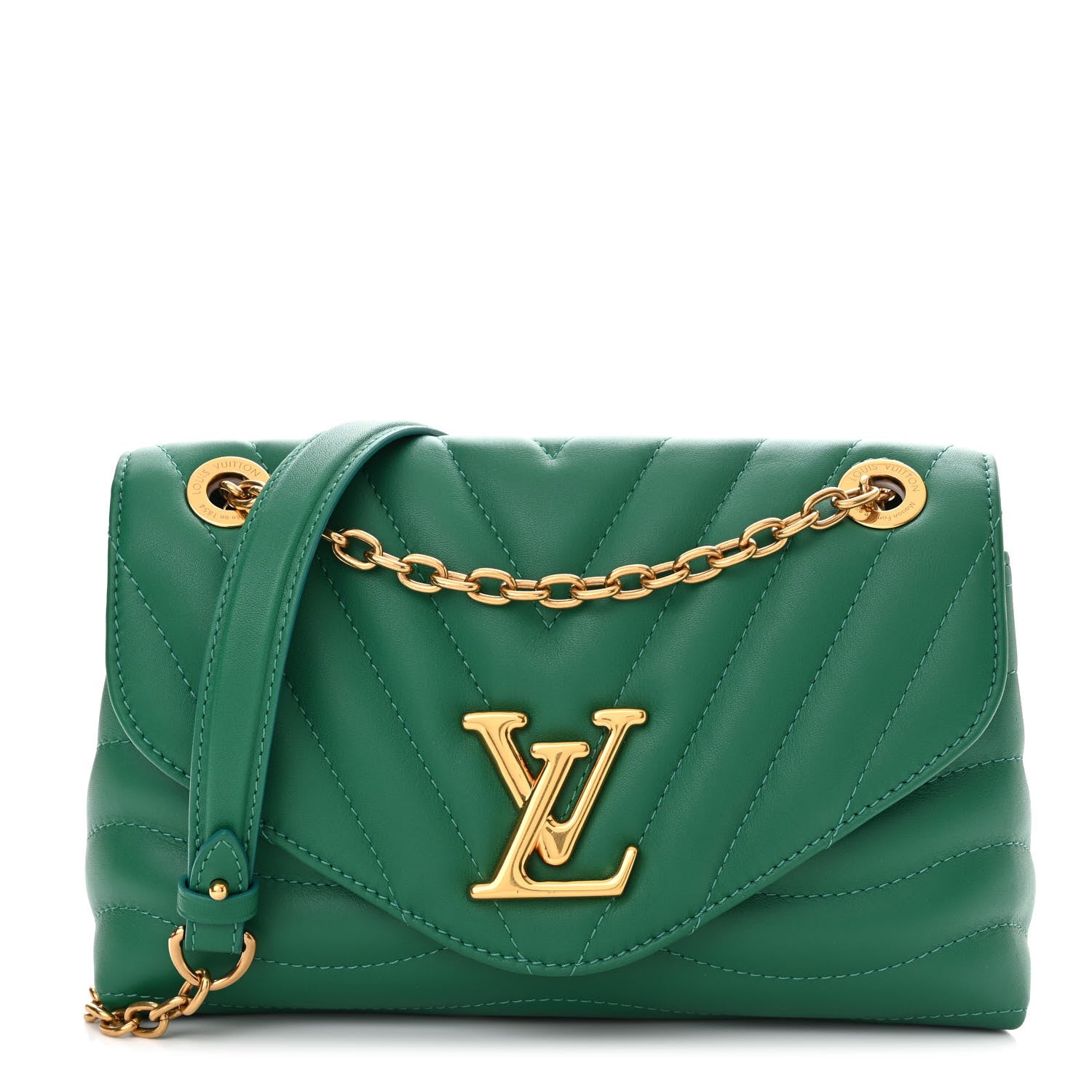 Louis Vuitton Calfskin New Wave Chain Bag MM NM Emerald 1 of 11