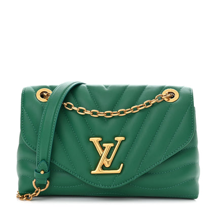 Louis Vuitton Calfskin New Wave Chain Bag MM NM Emerald 1 of 11