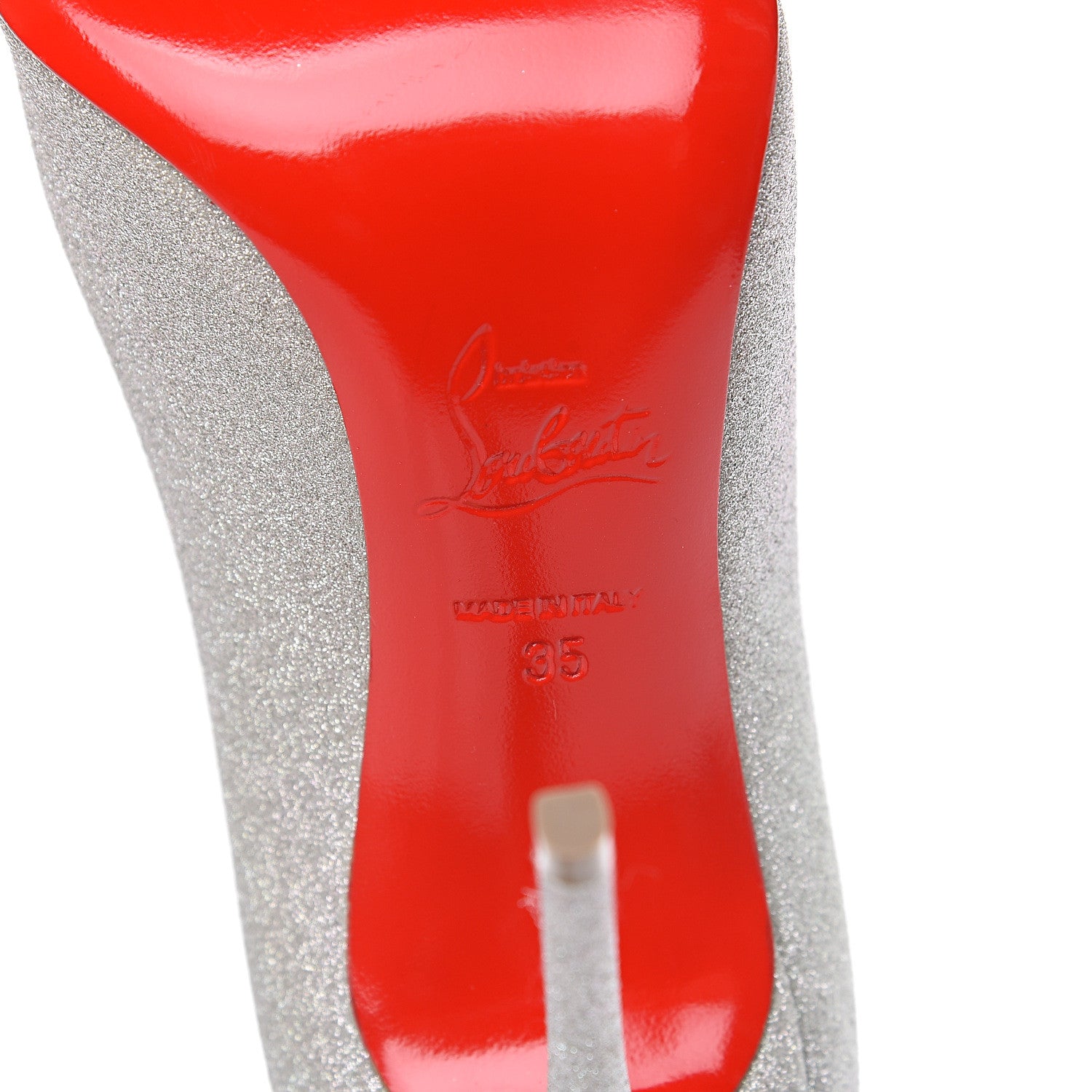 Christian Louboutin Glitter Sunset Pigalle Follies 100 Pumps 35 Silver 6 of 9