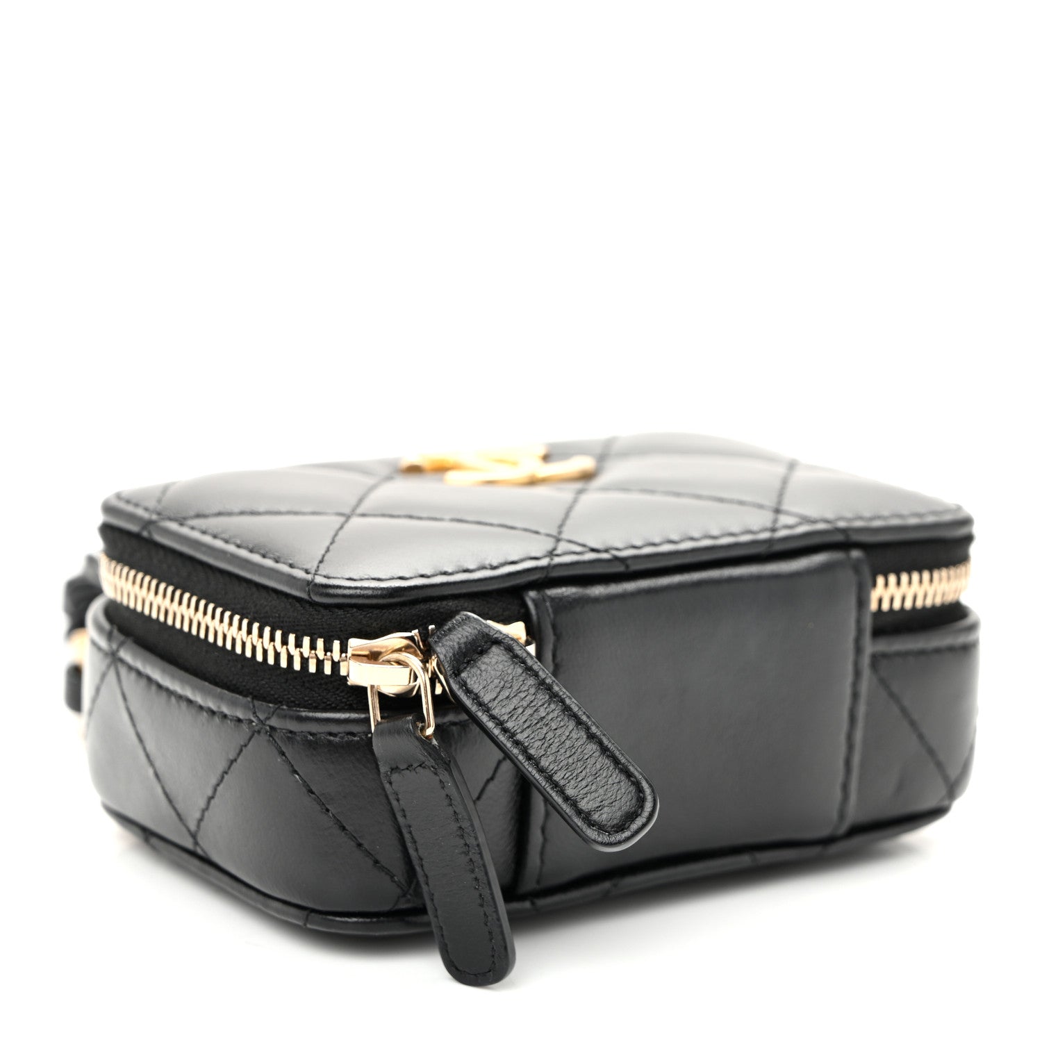 Chanel Lambskin Quilted Mini Lacquered Chain Clutch Black 4 of 10