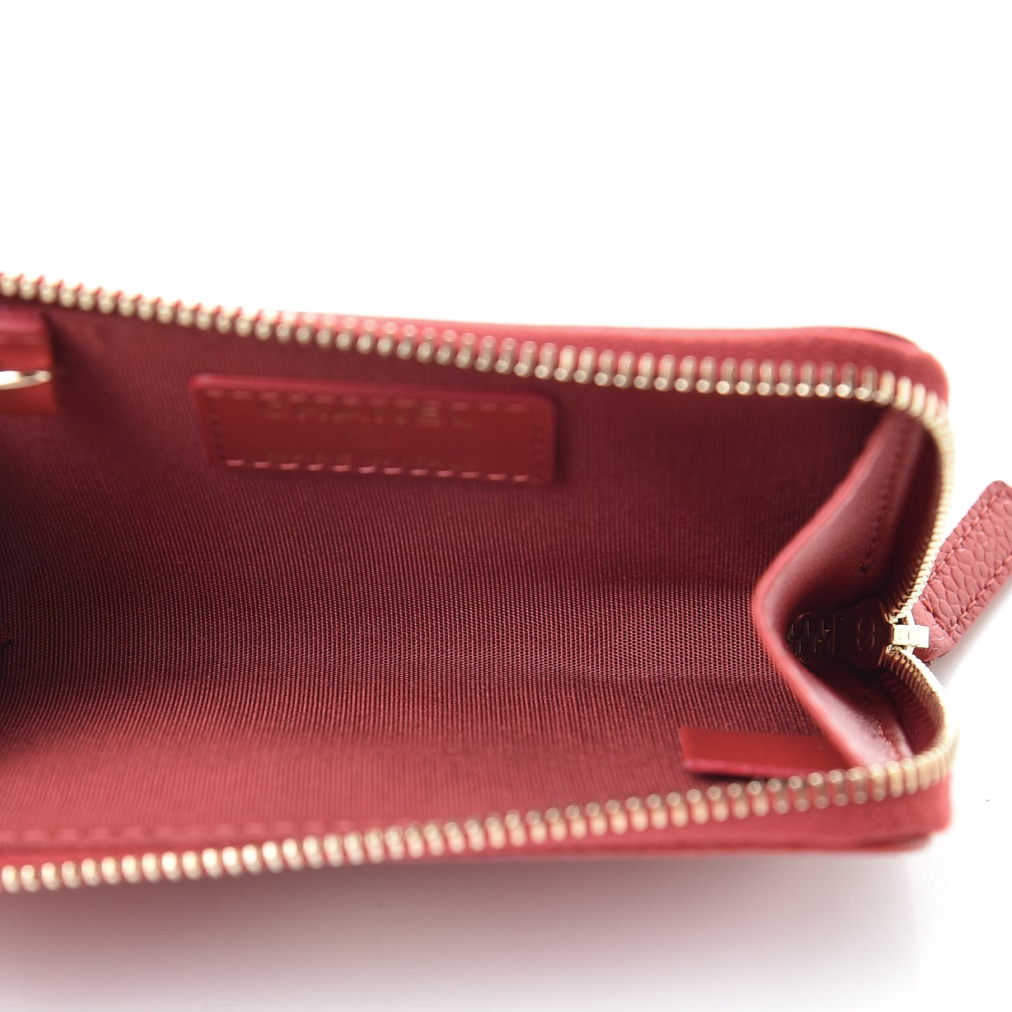 Caviar Camellia Embossed Key Holder Case Red