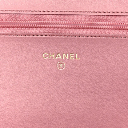 Chanel Metallic Lambskin Quilted Boy Wallet On Chain WOC Pink 6 of 13