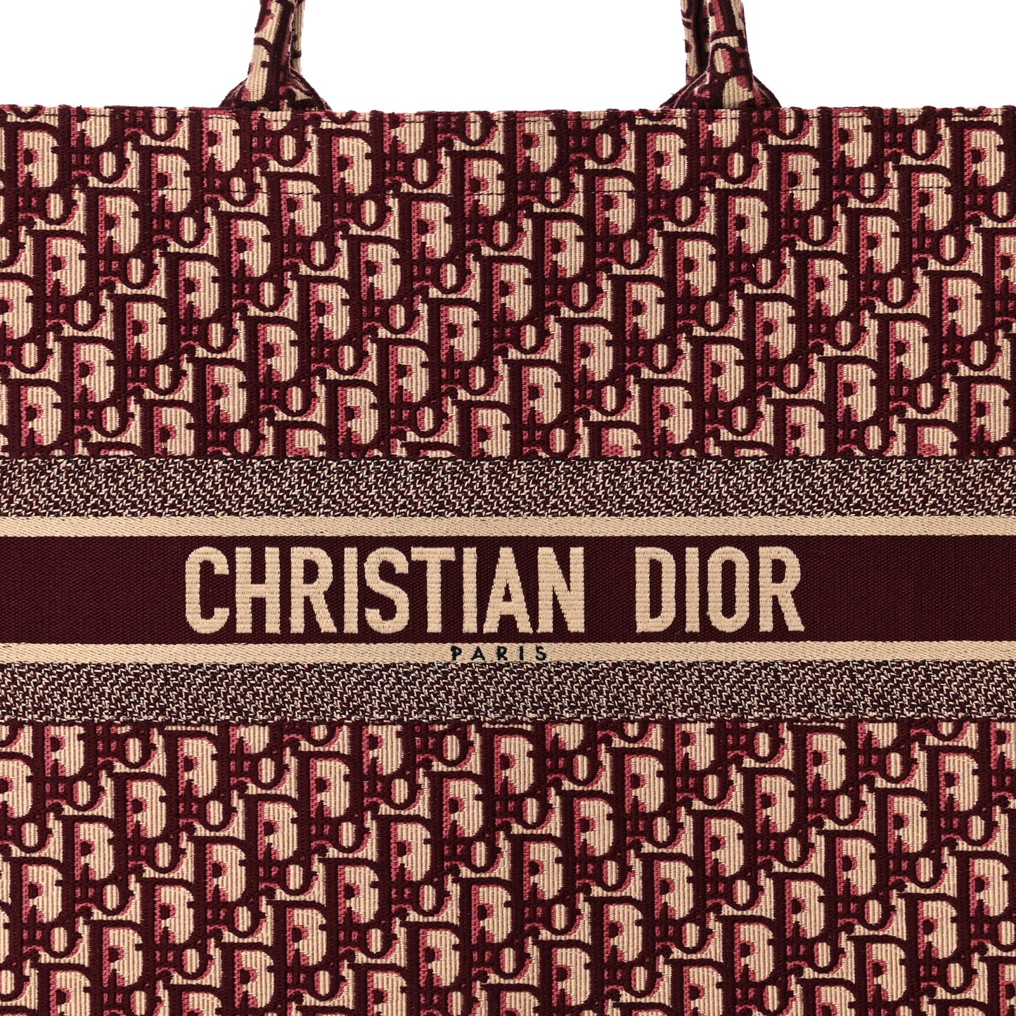 Oblique Large Book Tote Burgundy Multicolor