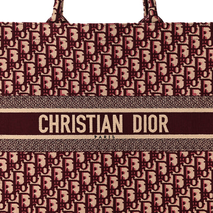 Christian Dior Oblique Large Book Tote Burgundy Multicolor 8 of 15