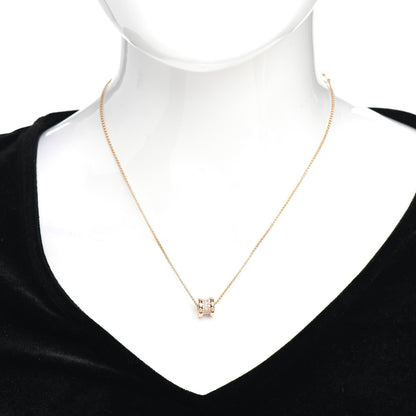 Bulgari 18K Rose Gold Diamond Small B.Zero1 Pave Pendant Necklace 2 of 4