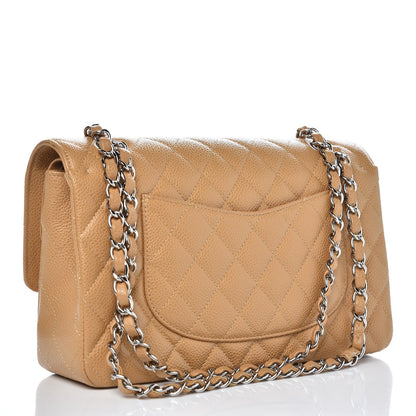 Chanel Caviar Quilted Medium Double Flap Beige 3 of 8